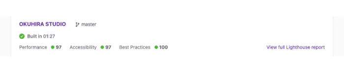 Gatsby Cloud ダッシュボードにてスコア計測